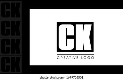 CK,KC ,C ,K Letter Logo Design Template Vector
