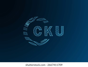 Diseño de Vector de logotipo de letra poli baja CKU. Diseño de logotipo de poliéster inferior de CKU. Diseño único del logotipo de baja poli de CKU.