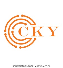 CKY letter design. CKY letter technology logo design on white background. CKY Monogram logo design for entrepreneur and business