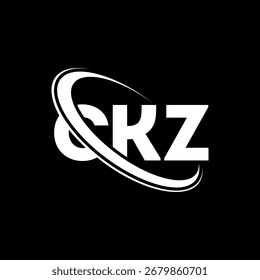 CKZ-Logo. CKZ-Buchstabe. Logo-Design für CKZ-Buchstaben. Initialen C KZ Logo mit Kreis und Großbuchstaben Monogramm Logo verbunden. CKZ Typografie für Technologie, Business und Immobilien Marke.