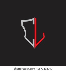 CL Abstract logo monogram with shield elements isolated on black background