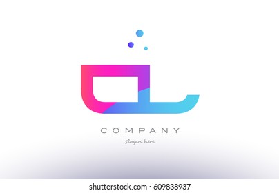 cl c l  creative pink purple blue modern dots creative alphabet gradient company letter logo design vector icon template