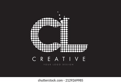 Letra CL C L Dots Diseño Círculos de burbuja magenta blanca y Swoosh