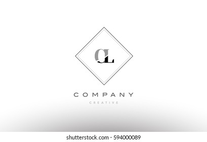 cl c l  retro vintage black white alphabet company letter logo line design vector icon template 