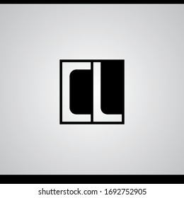 CL,  C and L, Uppercase Letter Initial flat and clean Logo Design Template Vector Illustration