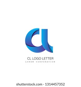 cl cl circle lowercase design of alphabet letter combination with infinity suitable as a logo for a company or business - Vector