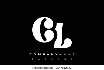 CL Creative Abstract Typography Logo Design. Elegant logo combining bold typography and creative shapes, ideal for branding and identity solutions.