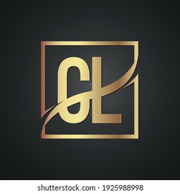Logo de letras de lujo creativas de CL