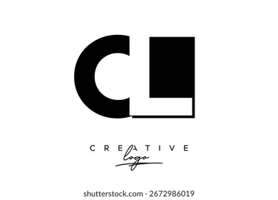 CL Creativo Minimalista Espacio Negativo Logo Latter con Monograma Moderno para Branding y Negocio Lettermark Logo con Letras Iniciales Diseño de Logo para Branding.