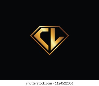 CL diamond shape gold color design