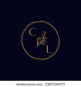 CL elegant wedding initial logo in high quality professional design that will print well across any print media