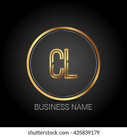 CL golden initial circle logo for company