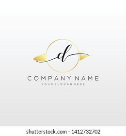 CL handwriting initial logo template vector.