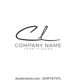cl handwritten signature monogram letter logo design template for personal branding or business