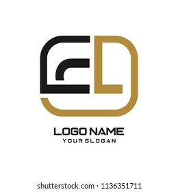 CL initial box letter logo template vector