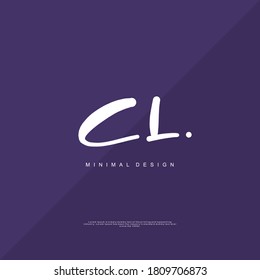 CL Initial handwriting or handwritten logo for identity. Logo with signature and hand drawn style.