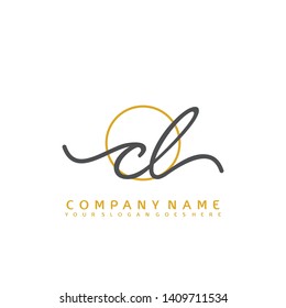 CL Initial handwriting logo concept