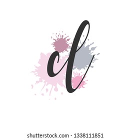 CL  Initial Handwriting logo template vector