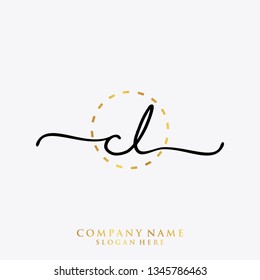 CL Initial handwriting logo template