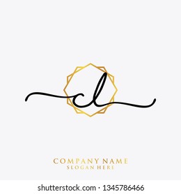 CL Initial handwriting logo template