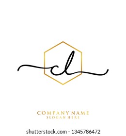 CL Initial handwriting logo template