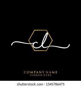 CL Initial handwriting logo template