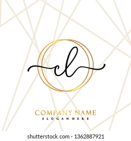 CL Initial Handwriting logo template vector