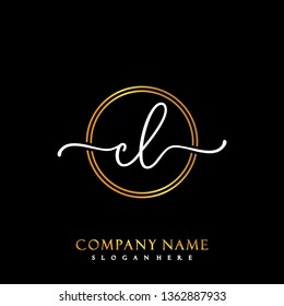 CL Initial Handwriting logo template vector