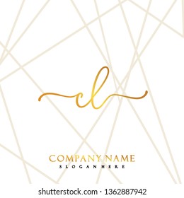 CL Initial Handwriting logo template vector