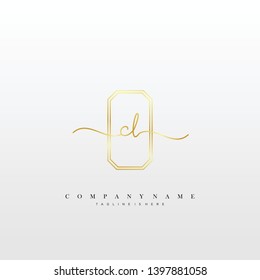 CL initial handwriting logo template vector