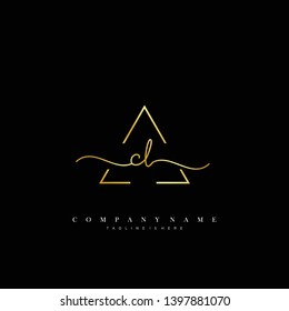 CL initial handwriting logo template vector