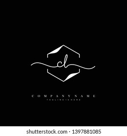 CL initial handwriting logo template vector