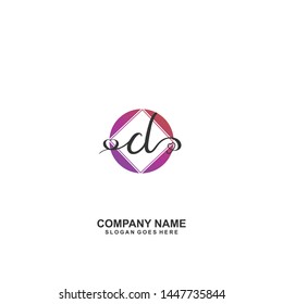 CL Initial handwriting logo vector