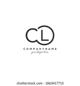 CL Initial letter logo inside circle shape inside rounded black monogram