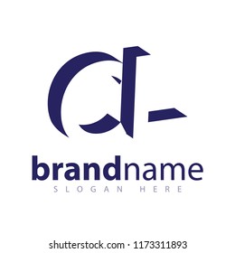 CL initial letter with negative space logo icon vector template