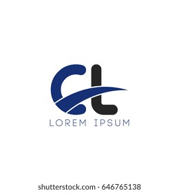cl initial letter uppercase logo blue and black