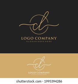 CL Initial letters, handwriting signature logo.