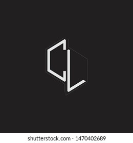 CL Initial Letters logo monogram with up to down style isolated on black background