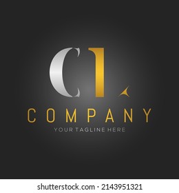 CL initial logo company name colored gold and silver  design. vector logo for business and company identity.