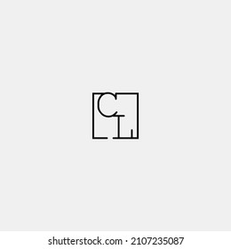 CL initial logo in line concept in high quality professional design that will be best for companies