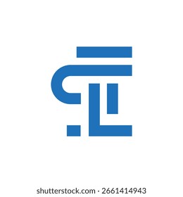 Inicial do CL com design de logotipo pilar, ideias de design de estilo de logotipo de escritório de advocacia de luxo