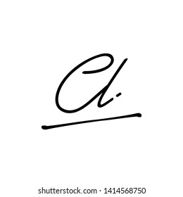 CL initial signature logo. handwriting logo template vector,