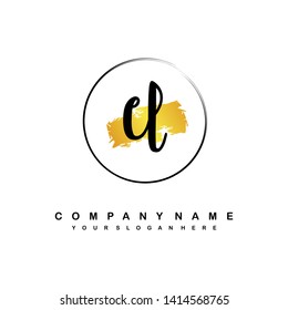 CL initial signature logo. handwriting logo template vector,