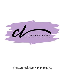 CL initial signature logo. handwriting logo template vector,