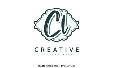 CL Initials, handwriting logo vector