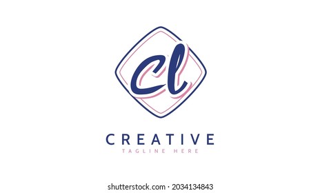 CL Initials, handwriting logo vector