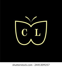 CL Initials Luxury Butterfly logo Vector illustration