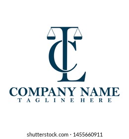 CL Law vector logo concept illustration in classic graphic line style.
