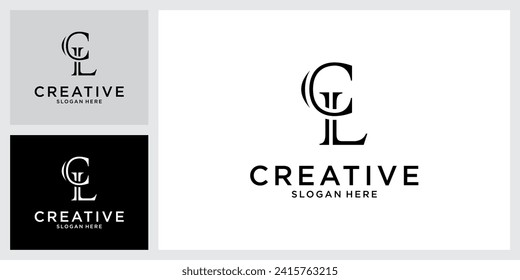 CL or LC initial letter logo design vector