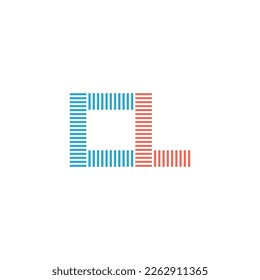 CL, LC, L Y C Resumen diseño inicial del logotipo de la letra monográfica